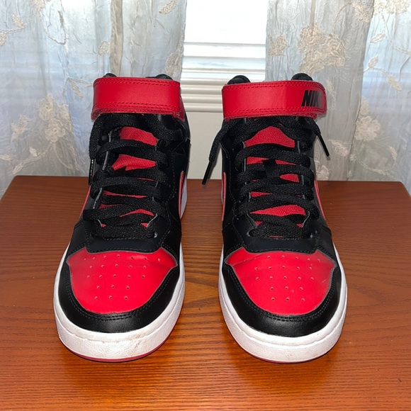 Nike Court Borough Mid 2 Youth in Red/White/Black(CD7782-003) - Picture 2 of 6